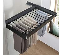 Retractable Trouser Rack, Pull-Out Closet Drawer Organizer with Buffer System for Jeans, Scarf Storage, Sliding Rail
