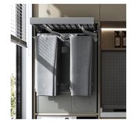 Retractable Trouser Rack - Space Saving Clothes Drying Rack Above Washing Machine, Built-in Wardrobe Pull-out Basket, Adjustable Length