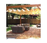 Retractable U Shaped Outdoor Sunshade Net for Balcony Deck Pergola Wave Design 2m Width Sun Protection Canopy Shade Cover Replacement Awning
