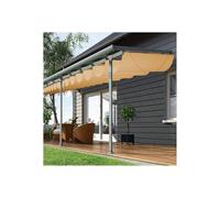 Retractable U-Shaped Patio Awning 1m x 12m - Durable Sunshade Canopy for Garden Veranda & Deck - Perfect Outdoor Shade Solution for Living Spaces