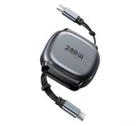 Retractable USB C Cable with 240W PD3 1 Fast Charging, Magnetic Design for Secure Connection, Four Length Options to Reduce Clutter (Black)