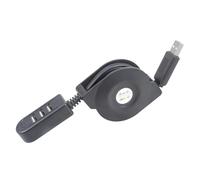 Retractable USB2.0 Hub 3-Port Chargers & Data Sync Cable 1.1M for, Mobile, Car Adapters