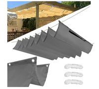 Retractable UV Block Sun Shade Sail Waterproof Outdoor Awning Canopy for Garden & Patio Grey Pergola Cover with Rope 1.5x15m for Deck Lawn Carport
