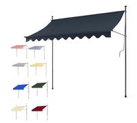 Retractable UV Protect ning 120x300cm Manual Folding Canopy for Balcony Terrace Shops & Market Doors Red White Outdoor e with Exble Arms