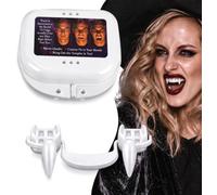 Retractable Vampire Fangs, Realistic Vampire Teeth with Retractable Design, Halloween Fangs for Adults, Fake Vampire Teeth for Halloween Costume, Cosplay Party and Dracula Dress Up