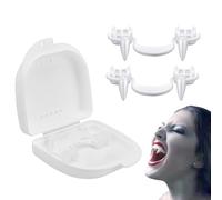 Retractable Vampire Teeth, 2 Pcs Retractable Fangs Horror Dress Up Fake Teeth Kit for Halloween Party Cosplay Realistic Teeth Props Decorations Accessories