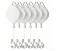 Retractable VR Cable Manager Ceiling Mount Pulley System for Valve Index for htc Vive - Noise Reduction Cord Holder with Auto Rebound - Free Setup White(White (6 pcs))