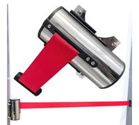 Retractable Wall Barrier - 10FT Magnetic Belt Queue Management Kit Mounted Crowd Safety Stanchion Divider System, Slow Retract Stainless Steel Case Rope Control | for Shop Bank Hotel Event