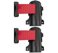 Retractable Wall Barrier Set2 Pcs 57.1 In/300 Cm Adjustable Stainless Steel Casing Wall Mount Queue Control System Ideal for Crowd Management & Event Safety