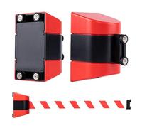 Retractable Wall Barrier with Magnetic Red Safety Tape, Wall Mount Queue Management System, Telescopic Caution Belt for Playground, Hotel, Event Control