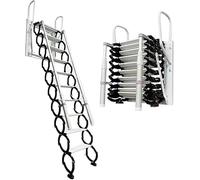 Retractable Wall Ladder for Loft 53cm Wide 11 Steps Telescopic Design with 2 Ideal for 2.7-2.8m Ceiling Height Space-Saving Solution