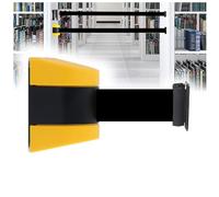 Retractable Wall Mount Caution Belt Barrier for Crowd Control & Line Dividers - 2M Retractable Safety Belt, Ideal for Queue Management & Event Planning