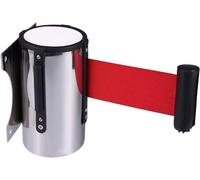 Retractable Wall Mount Queue Barrier Belt - 5M Red Stanchion Ribbon for Crowd Control at Museums Cinemas Stadiums & Events - Durable & Easy to Install