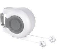 Retractable Wall-Mounted Clothes Line, 30 Metres, Twin Cable, 2 x 15m Drying Space, White