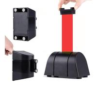 Retractable Wall-Mounted Safety Barrier, Magnetic Queue Management Belt, Red Emergency Strap, Crowd Control System, Portable and Adjustable Line Divider, Indoor/Outdoor Use
