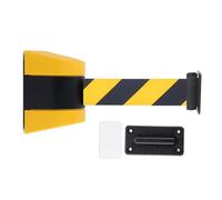 Retractable Wall Mounted Safety Barriers with Yellow & Black Belt - 2M Crowd Control Line Dividers for Effective Queue Management & Crowd Control Solutions