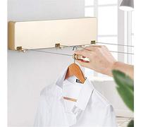 Retractable Washing Lines 3-line Retractable Clothesline Wall-mounted Laundry Hanger Retractable Clothesline Clothesline Laundry Drying Clothesline for Indoor Outdoor (Black 42X4.2CM)