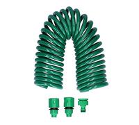 Retractable Water Hose Coiled Garden Water Pipe Sprayer Connector 7.5M Long Flexible Durable Plastic UV Resistant for Outdoor Lawn Greenhouse Car Washing