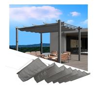 Retractable Waterproof Awning Cover for Pergolas & Patios, Outdoor Shade Sail with Slip Rope, Ideal for Gardens, Decks & Gazebos (Size: W2.4m x L6m / W7.87ft x L19.68ft)