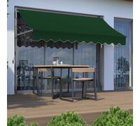 Retractable Waterproof Awning Manual RollUp Sunshade Canopy Durable HandCrank Design for Patios Balconies & HallwaysDark Green 35"