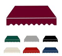 Retractable Waterproof Canopy Fabric 8x7ft for Patio Shops Restaurants & Gardens - Polyester Replacement Nings in Red Perfect for 8ft 10ft 12ft 13ft 15ft Applications
