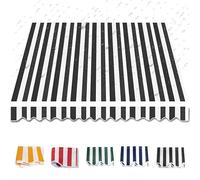 Retractable Waterproof Canopy Fabric for Balconies & Patios - Manual Awning Replacement in Black - Premium Outdoor Shade Solution, Sizes 4x2m to 7x3m (13x6.5ft)