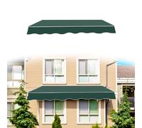 Retractable Waterproof Outdoor Awning Shade | UV Protection Canopy for Decks, Restaurants & Stores | Green 8x7ft Patio Cover - Sun & Rain Shelter