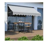 Retractable Waterproof Patio AwningHeight Adjustable with Crank Mechanism Perfect for Balconies Gardens & PatiosLight Gray 150cm/59in