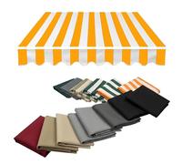 Retractable Waterproof Patio Canopy Replacement Fabric UVResistant Polyester Yellow & White Fits 200x500cm & 400x300cm Ideal for Outdoor Sunshade Solutions