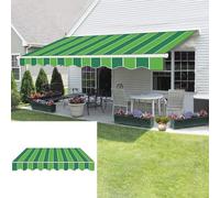Retractable Waterproof Patio Fabric Replacement Canvas for Outdoor Use - Fits Standard Windows & Doors (Size 6.6x5) - Durable Rain Protection & Easy Installation