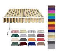 Retractable Waterproof Patio ning Fabric - Polyester e Cover for Outdoor Sun Protect on Deck Yard Balcony - UV Resistant Sune Solut