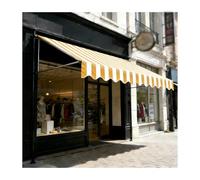 Retractable Waterproof Patio nings with Crank Mechanism Height Adjustable Ideal for Balconies & Gardens Yellow & White 150cm/59in Outdoor e Solut