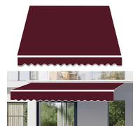 Retractable Waterproof Patio Sunshade, UV Protection, 100% Polyester, 300g, Various, Red Awning Cover (Size: 4.5 x 1.5 m)