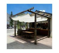 Retractable Waterproof Pera Canopy Cover 2.4m x 18m Easy Assembly Breathable Fabric ning for Patios Backyards Sunrooms Ts Wave Design