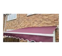 Retractable Waterproof Polyester Garden Canopy Red UV Protect ning for Doors & Patios 5x2m Sune Outdoor e Solut