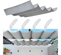 Retractable Waterproof Shade Sail Adjustable Wavy Canopy with Grommets & Rope Block Sun Protection for Patio Verandas A3 3x(BxL)