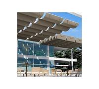 Retractable Waterproof Shade Sail Canopy - UV-Blocking Outdoor Awning for Pergola U-Shape Design Replacement Cover (W:1.4ft x L:39.3ft)