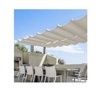 Retractable Waterproof Shade Sail for TerraceReplacement Canopy for Pergola with Hardware Sliding on Wire UV Protection Outdoor Sun Shelter