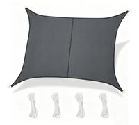 Retractable Waterproof Sun e Sail Canopy 95% UV Block for Outdoor Patio, Deck & Garden - Grey Pera ning with Mounting Rope, Size: 2x4m