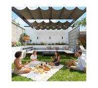 Retractable Waterproof Sun Shade Awning for Patio, Deck, Yard, Pergola, or Gazebo - Versatile Outdoor Shade Sail for Protection and Comfort