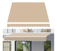 Retractable Waterproof Sun Shade for Patio, 100% Polyester, UV Protection, Various Sizes, 300g, Canopy Cover (Size: 4x2m, Color: Khaki)