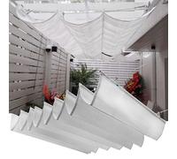 Retractable Waterproof Sun Shade Sail UV Protection & Rainproof for Outdoor Garden Patio Balcony Pergola Veranda - 2.1x12m (White)