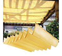 Retractable Waterproof Sun Shade Sail UV Protection & Rainproof for Outdoor Garden Patio Balcony Pergola Veranda (Yellow 2.5x4m)