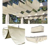 Retractable Waterproof UV Protection Shade Sail U-Shape Canopy for Garden Patio Terrace and Pergolas - 3x6m (10'x20') Outdoor Sunshade Awning