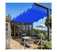 Retractable Waterproof Wave Shade Sail AwningTelescopic Canopy Pergola Cover for Patio Deck Gazebo Outdoor UShaped Net1.7m x 5.57ft (Blue)
