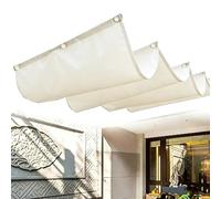 Retractable Wave Outdoor Canopy, UV Protection Pergola Shade Cover, Sun Shade Sail With Stainless Steel Cable & Hardware Kit For Patio, Deck, Backyard, Garden(0.6x7.5m)