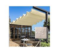 Retractable Wave Pergola Shade Cover, UV Blocking Sun Shade Sail, Outdoor Canopy With Stainless Steel Cable & Hardware Kit For Garden Deck Roof Yard Porch(1.2x5m)