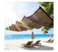 Retractable Wave Shade Sail Awning, U-shaped Sunshade for Outdoor Use, Easy to Install Balcony Garden Roof Cover (2m x 15m / 6.56ft x 49.21ft)