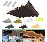 Retractable Wave Sun Shade 400x850cm - Adjustable Waterproof UV-Resistant Outdoor Canopy for Patio, Garden, Pergola - Stylish Rust Red Sun Protection Cover