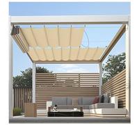 Retractable Wave Sun Shade Awning, 4x5m Patio Canopy, Breathable Sun Protection Fabric, Sliding Pergola Canopy for Garden & Backyard, Beige Outdoor Shade Solution